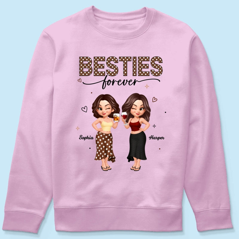 Besties Forever Polka Dot Patterned - Personalized Shirt