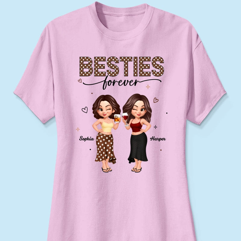 Besties Forever Polka Dot Patterned - Personalized Shirt
