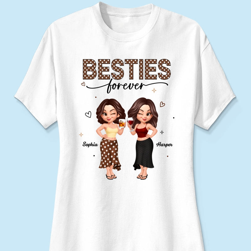 Besties Forever Polka Dot Patterned - Personalized Shirt
