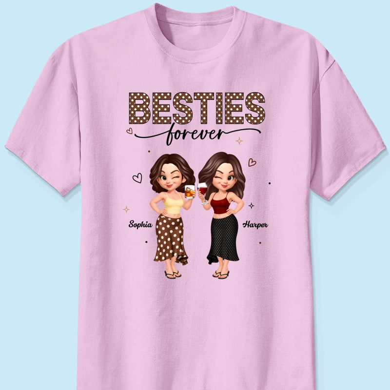 Besties Forever Polka Dot Patterned - Personalized Shirt