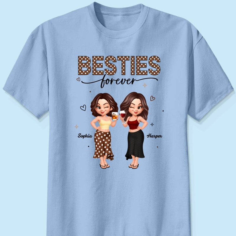 Besties Forever Polka Dot Patterned - Personalized Shirt