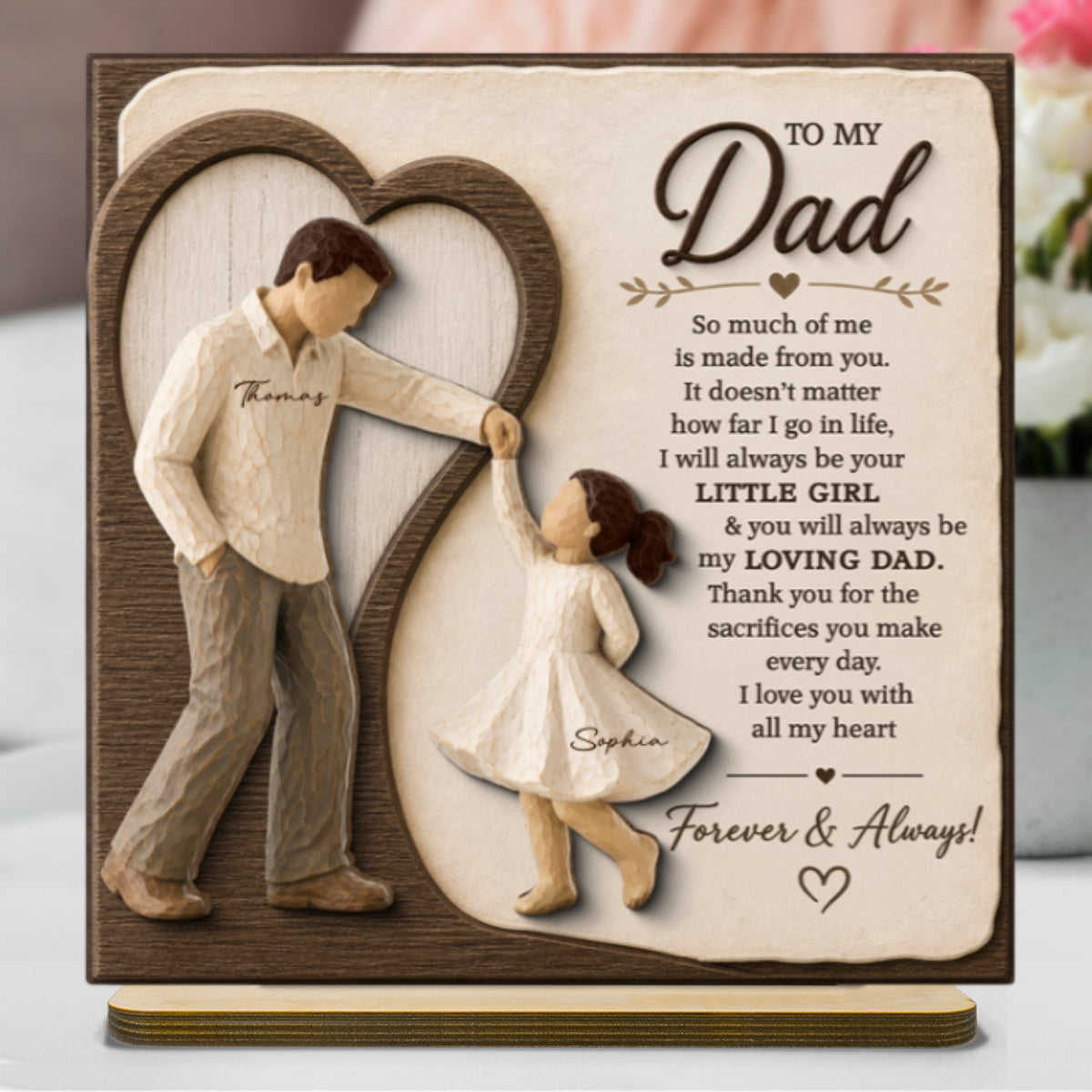 Will Always Be Your Little Girl Dancing Father & Daughter - Personalized 2-Layered Wooden Plaque - Sentimental  Gift From Daughter