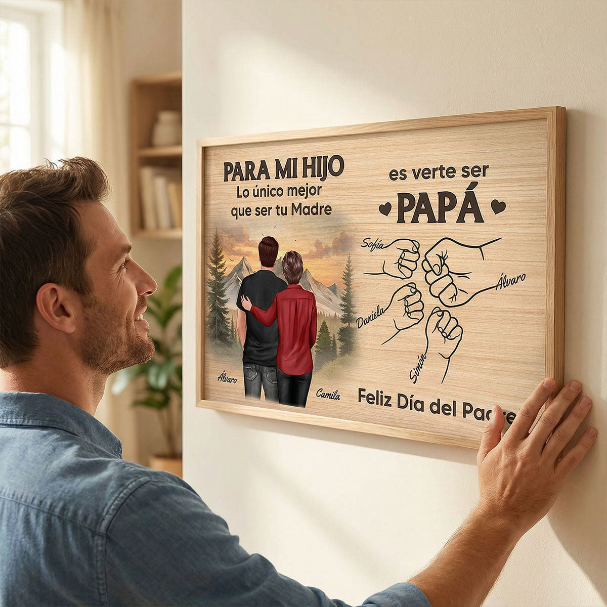 Día del Padre De Mamá A Hijo Viéndote Ser Papá - Personalized Poster - Father's Day Gift For Son