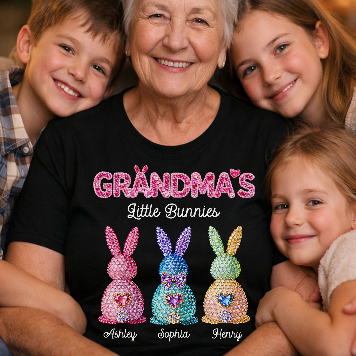 Grandma's Little Bunnies Easter - Personalized Shirt - Sentimental Gift for Grandma