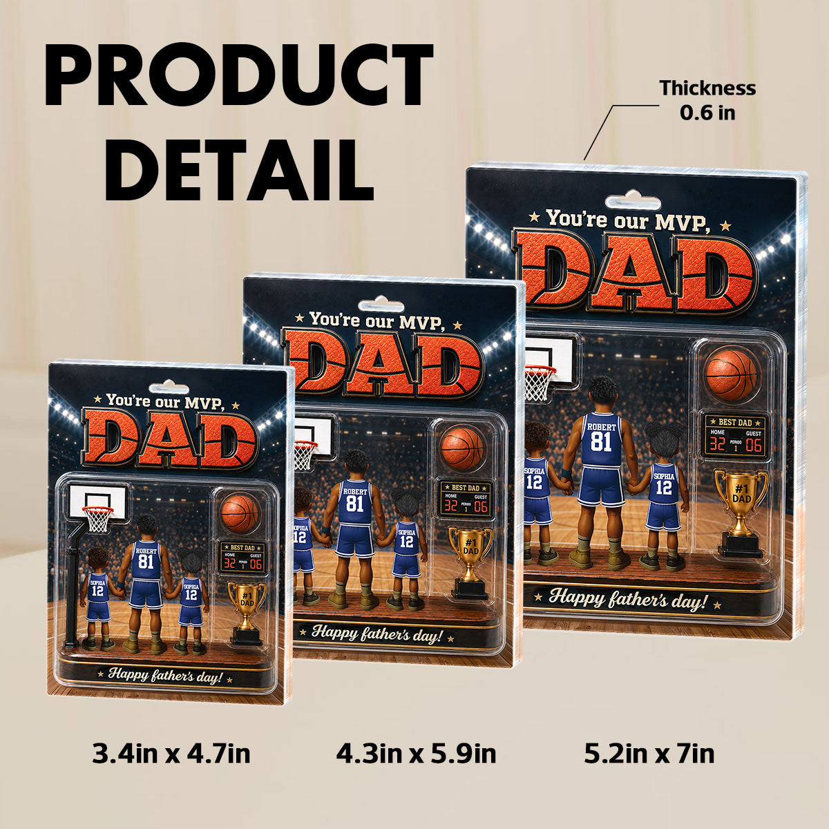 You Are Our MVP Basketball Dad, Custom Action Figure - Personalized Acrylic Block Plaque -  Gift for Dad, Husband