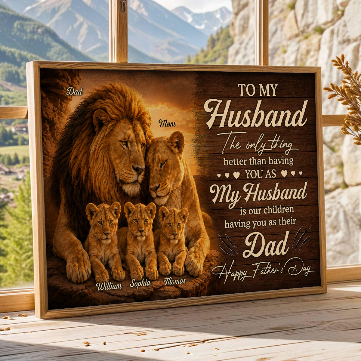 Lion Family The Only Thing - Personalized Poster - Father's Day Gift For Husband, Dad