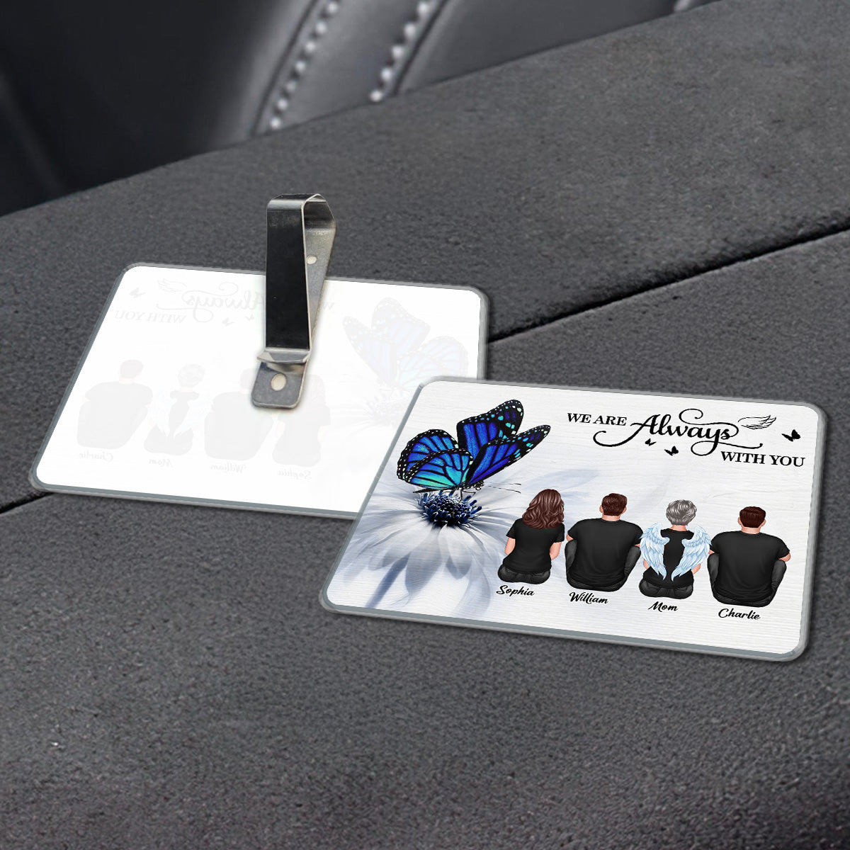 Butterfly I Am Always With You Memorial - Personalized Car Visor - Memorial, Remembrance, Sympathy Gift