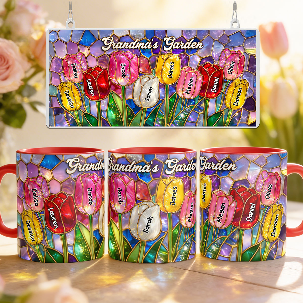 Tulip Flower - Personalized Mug - Aesthetic Tea Mug, Mother's Day Gift for Mom, Wife