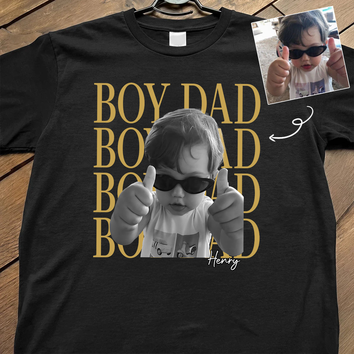 Personalized Vintage Photo Girl Dad Boy Dad - Personalized Shirt - Father's Day Gift for Dad, Husband
