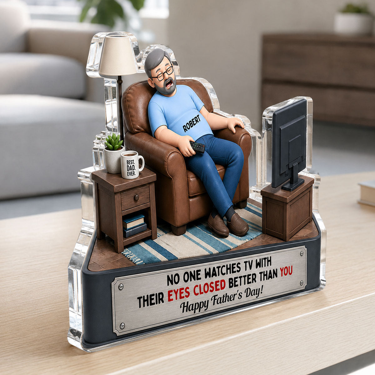 No One Watches TV Better Than You - Personalized Acrylic Block Plaque - Funny  Gift for Dad, Grandpa, Husband