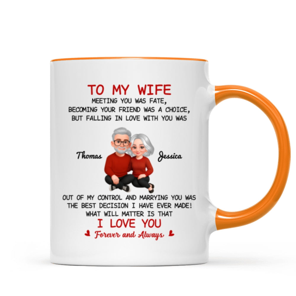 To My Wife My Husband Meeting You Was Fate - Personalized Mug - Gift For Couple, Gift For Him, For Her