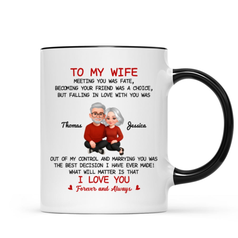 To My Wife My Husband Meeting You Was Fate - Personalized Mug - Gift For Couple, Gift For Him, For Her