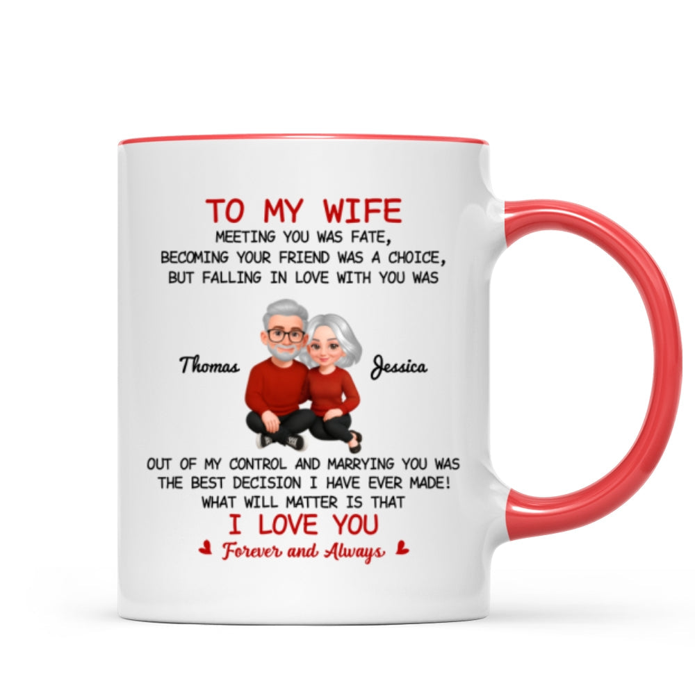 To My Wife My Husband Meeting You Was Fate - Personalized Mug - Gift For Couple, Gift For Him, For Her