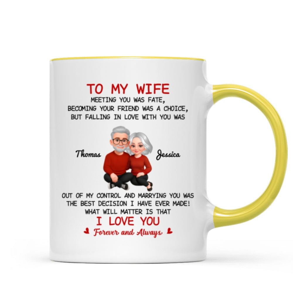 To My Wife My Husband Meeting You Was Fate - Personalized Mug - Gift For Couple, Gift For Him, For Her