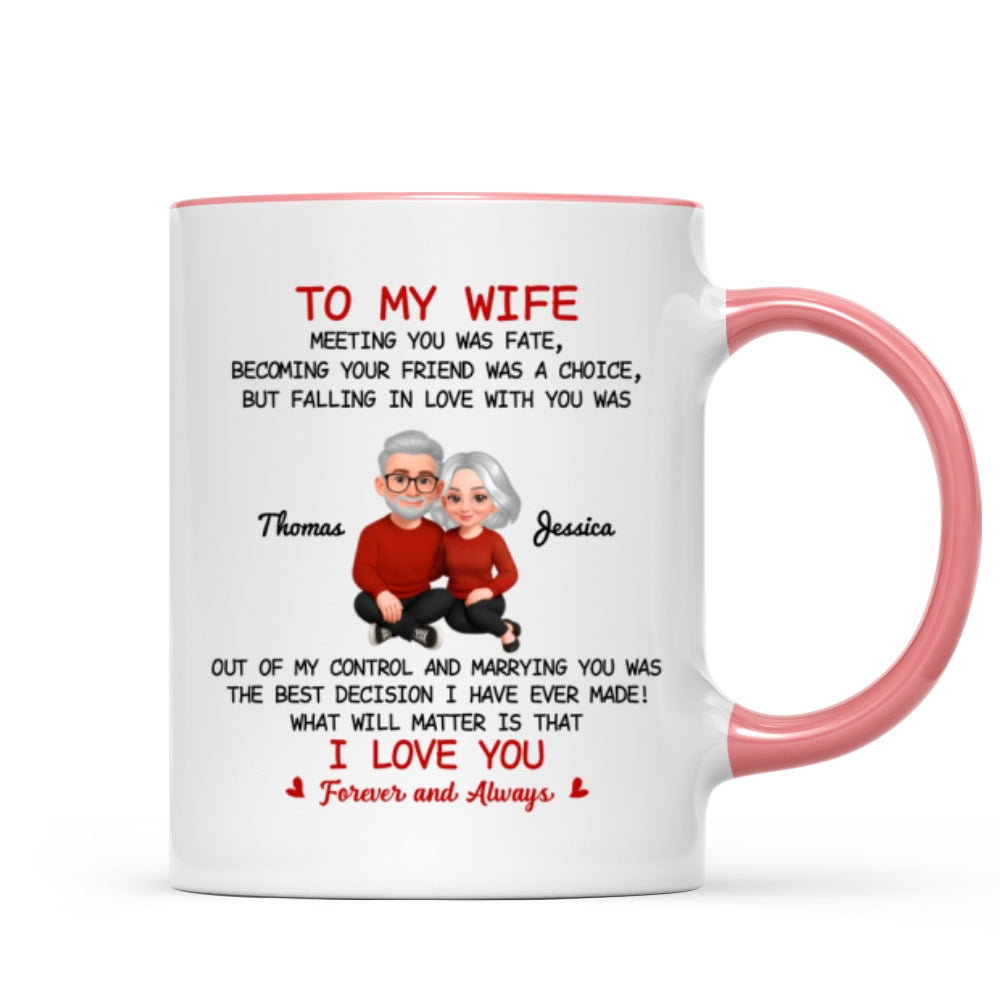 To My Wife My Husband Meeting You Was Fate - Personalized Mug - Gift For Couple, Gift For Him, For Her