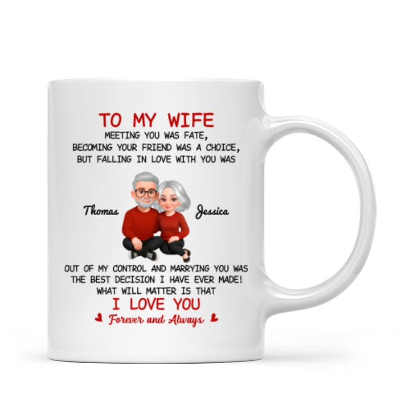 To My Wife My Husband Meeting You Was Fate - Personalized Mug - Gift For Couple, Gift For Him, For Her