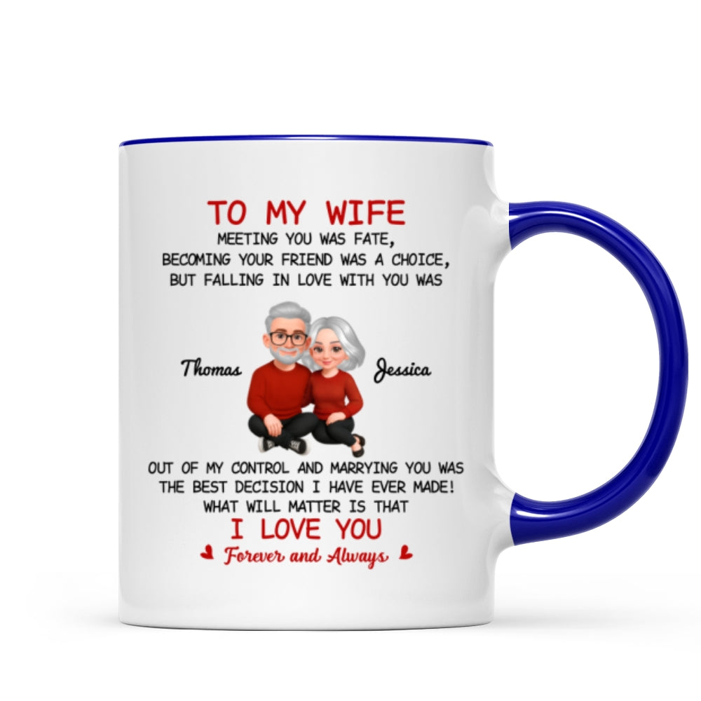 To My Wife My Husband Meeting You Was Fate - Personalized Mug - Gift For Couple, Gift For Him, For Her