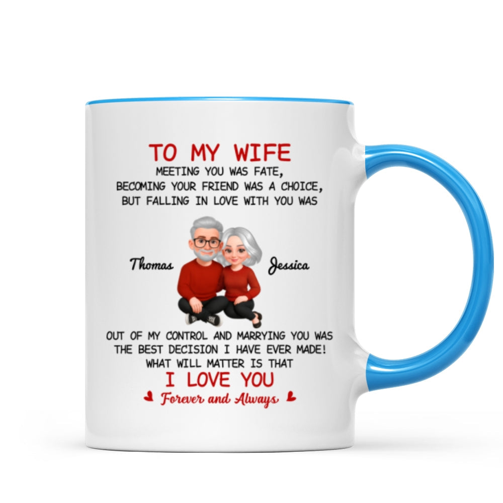 To My Wife My Husband Meeting You Was Fate - Personalized Mug - Gift For Couple, Gift For Him, For Her
