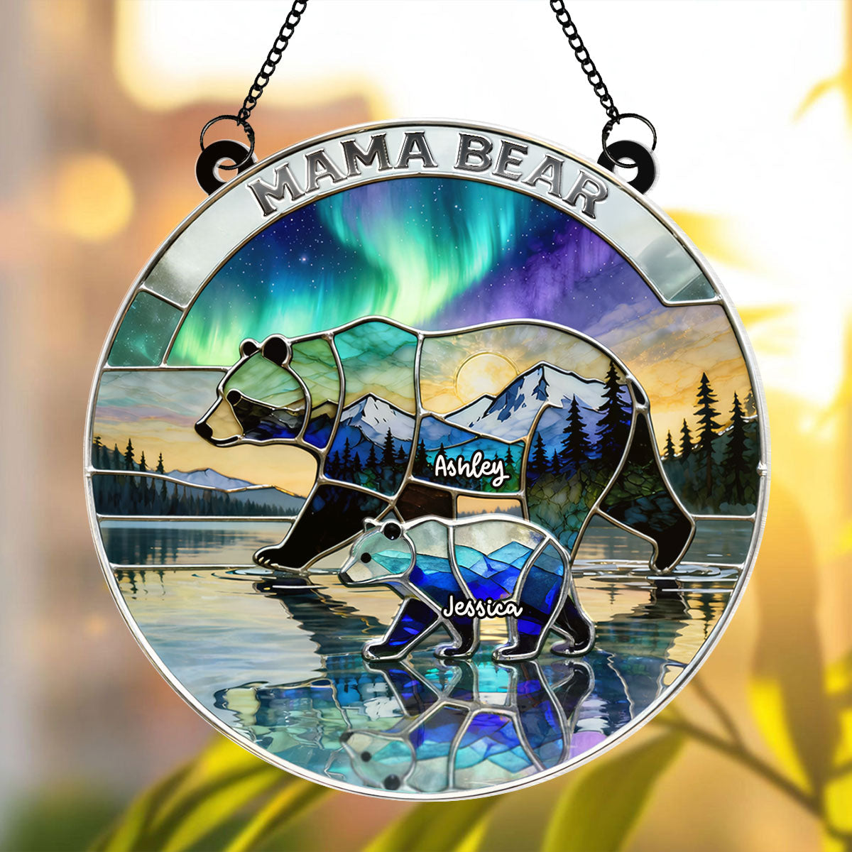 Mama Bear - Personalized Acrylic Suncatcher - Heartfelt Mother's Day Gift for Mom, Wife