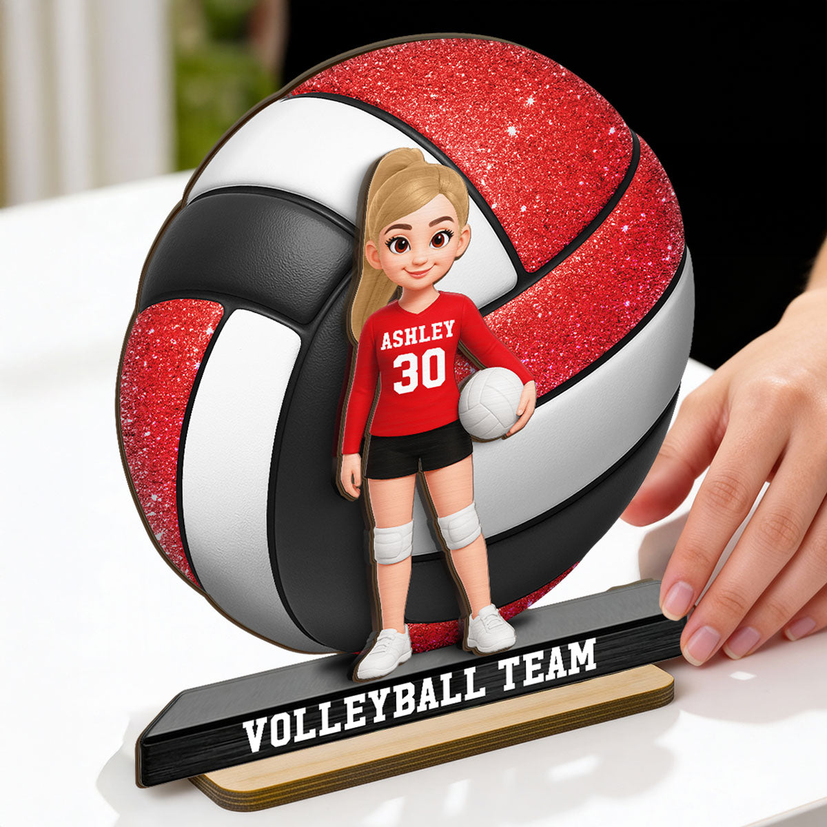 Proud Volleyball Player - Personalized 2-Layered Wooden Plaque - Gift For Volleyball Players, Volleyball Lovers