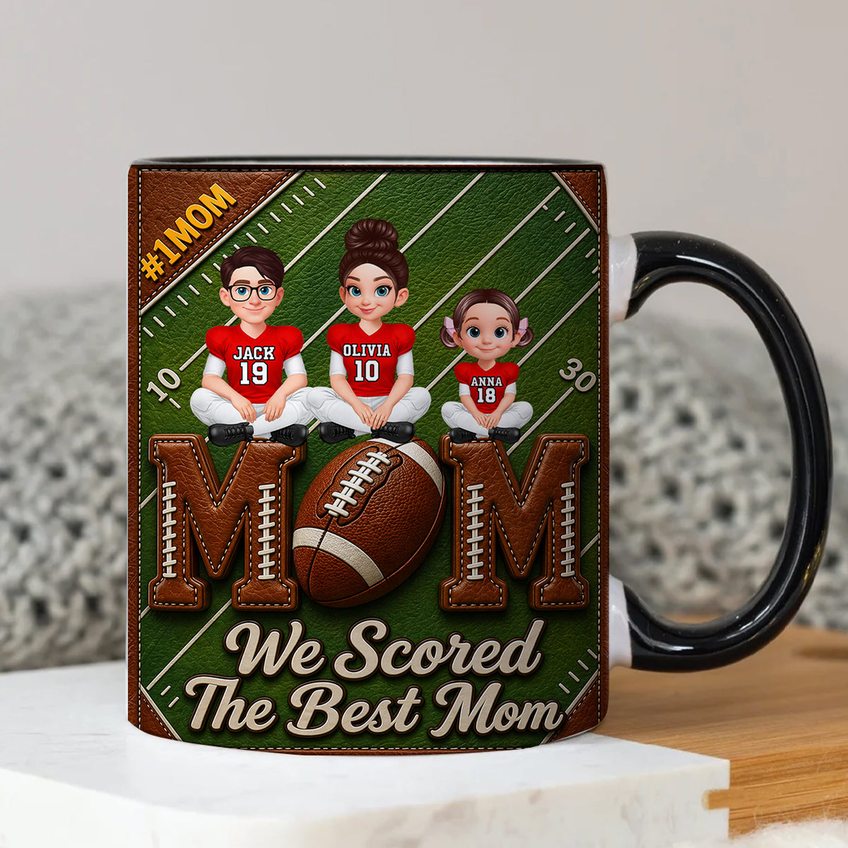 We Scored the Best Football Mom - Personalized Mug - Mother's Day Gift for Mom, Wife