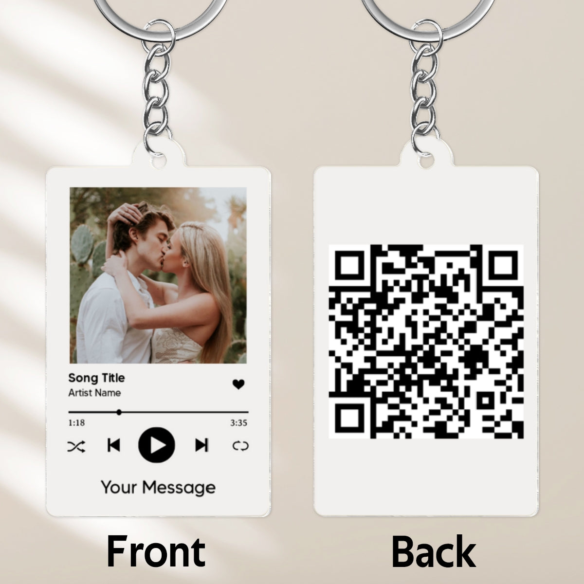 Custom Your Favorite Song - Personalized Acrylic Keychain -Sentimental Valentine's Day Gift for her, for him