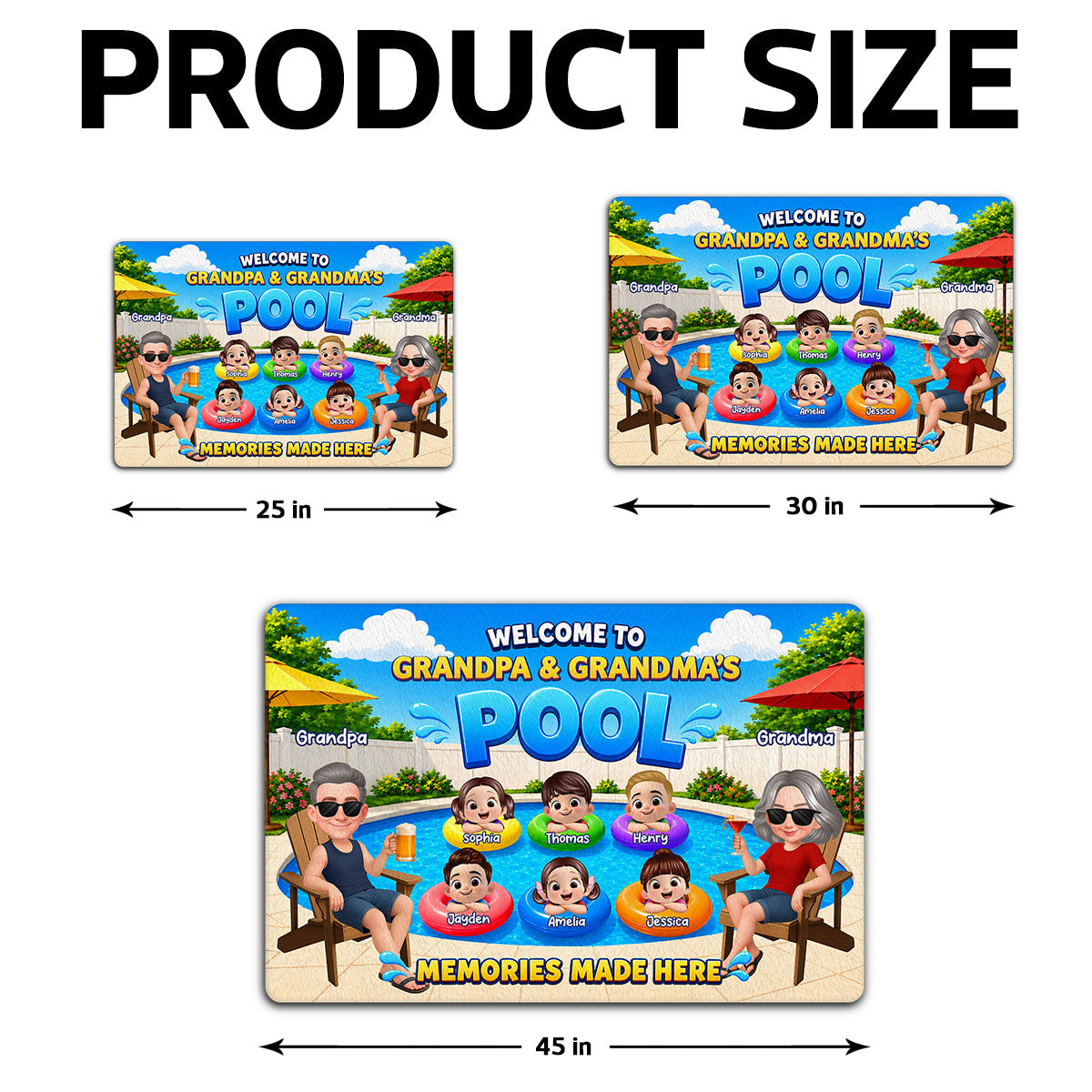 Welcome To Grandma Grandpa Pool Summer - Personalized Doormat - Gift For Grandparents, Summer Decoration