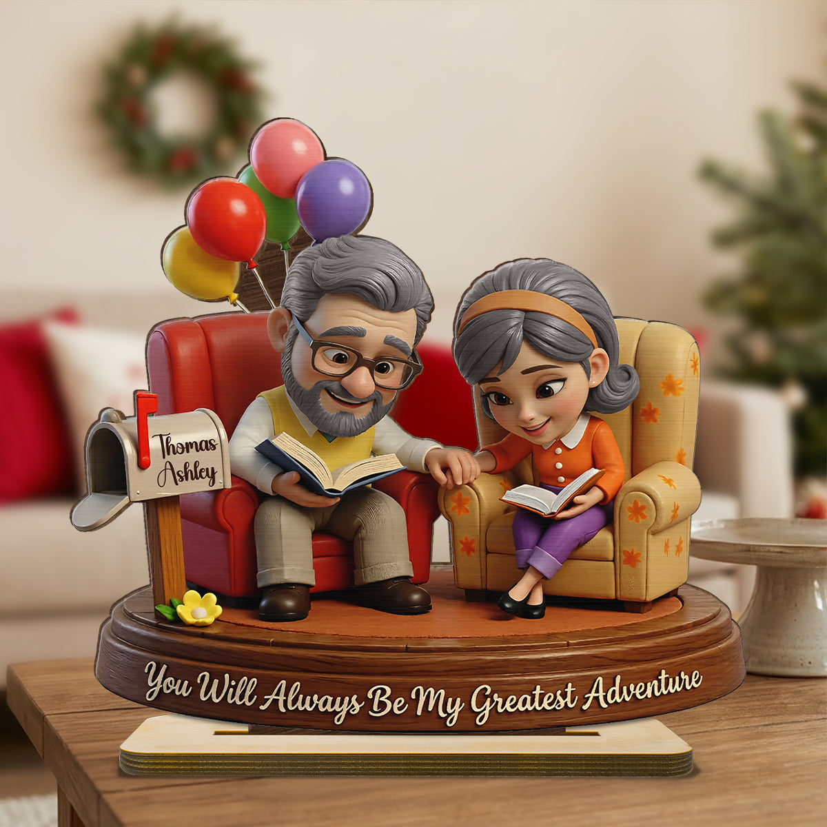 You Are My Greatest Adventure Old Couple - Personalized 2-Layered Wooden Plaque - Anniversary, Valentine's Day Gift, Gift For Him, Gift For Her
