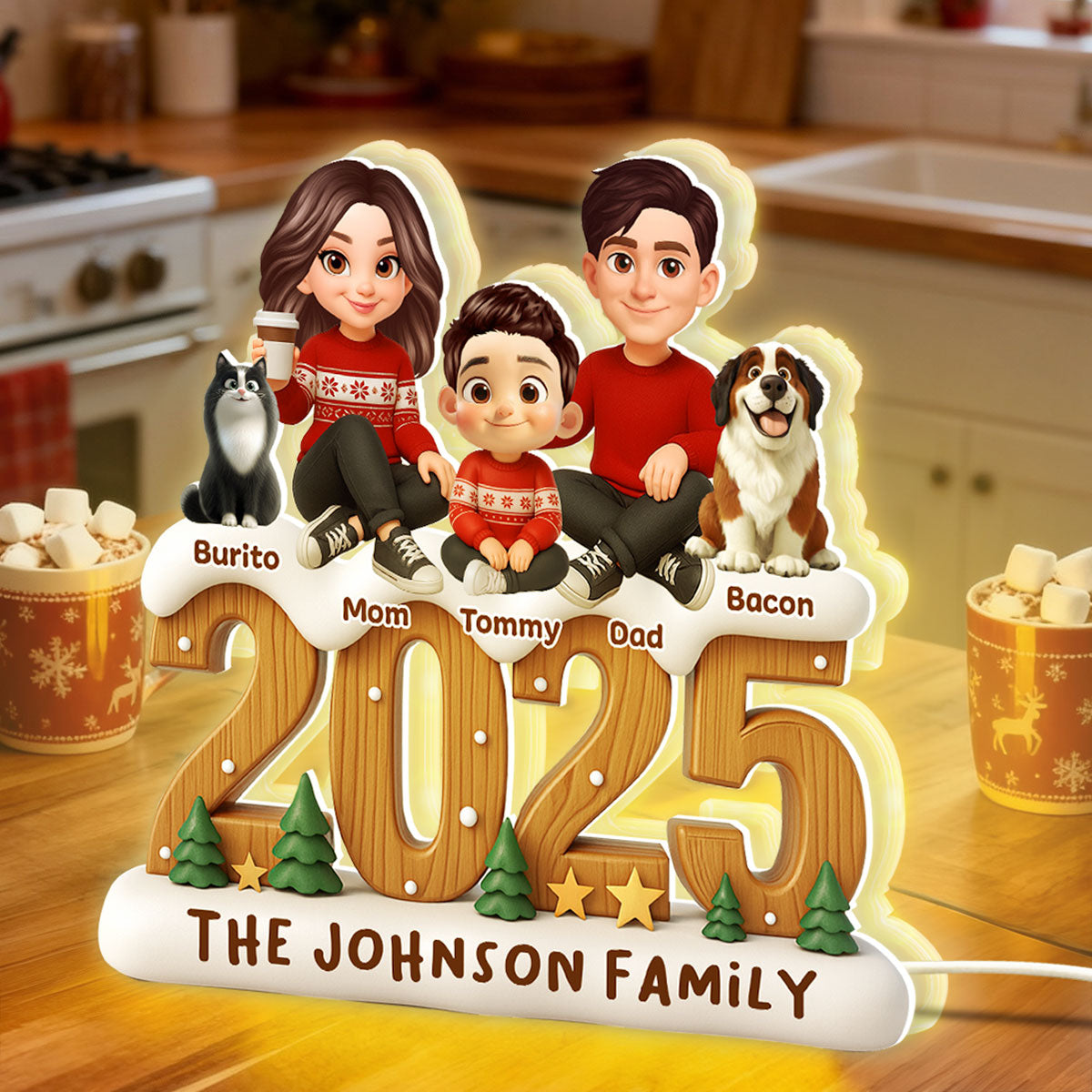 Family Togetherness 2025 - Personalized Light Box - Heartwarming Festive Christmas Decor