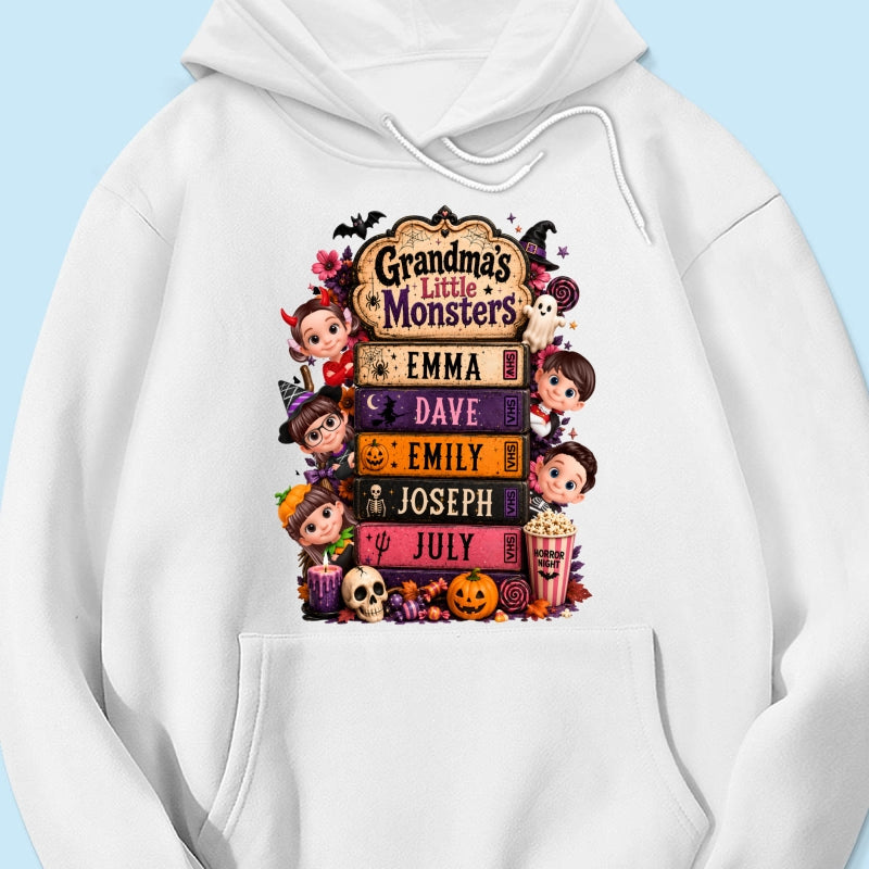 Retro Halloween Movie Grandma Grandkids - Personalized Shirt - Halloween Gift, Gift For Grandma