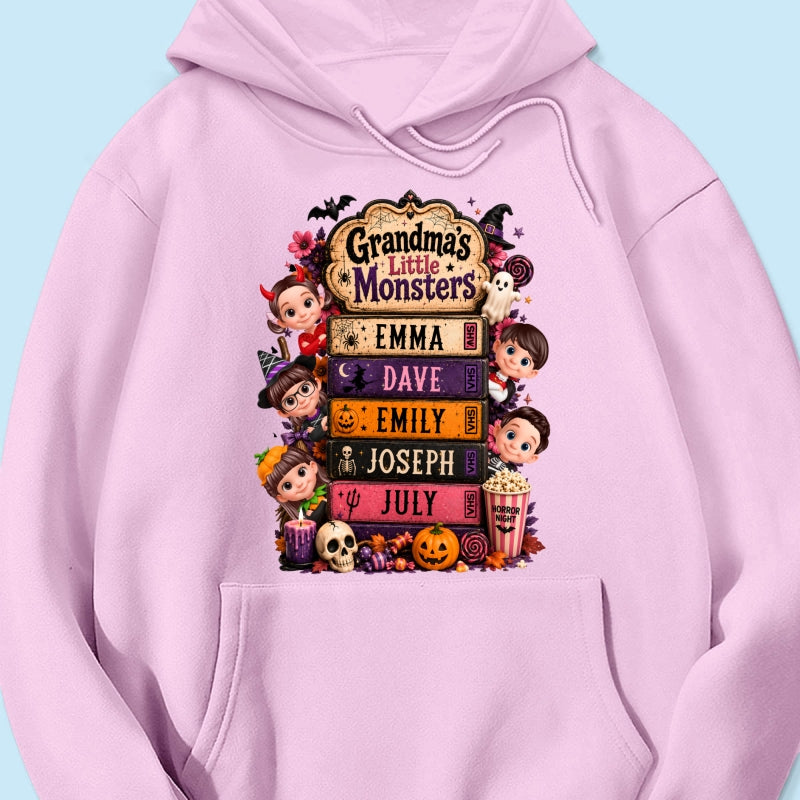 Retro Halloween Movie Grandma Grandkids - Personalized Shirt - Halloween Gift, Gift For Grandma