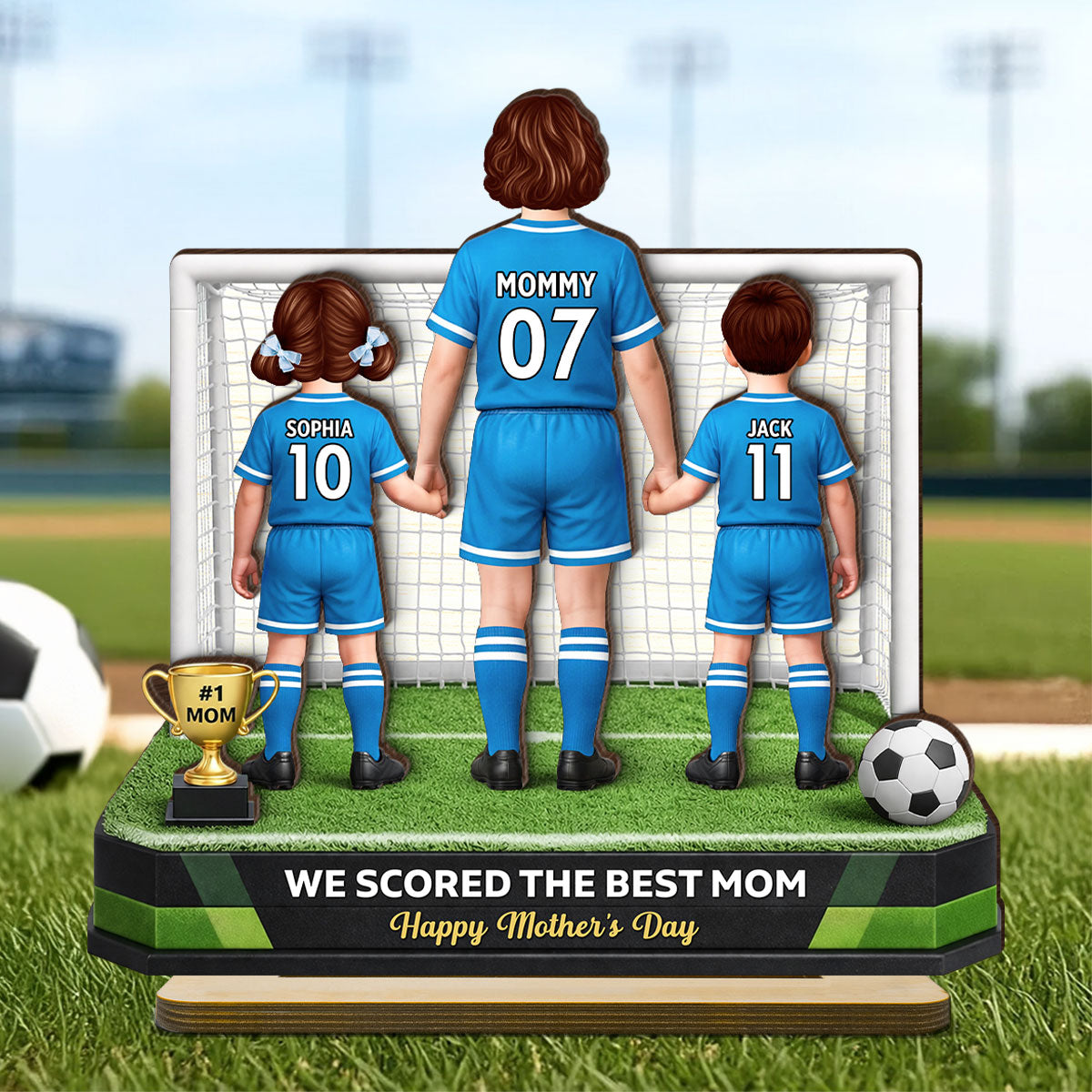 We Scored The Best Mom Soccer - Personalized 2-Layered Wooden Plaque - Mother's Day Gift For Soccer Mom