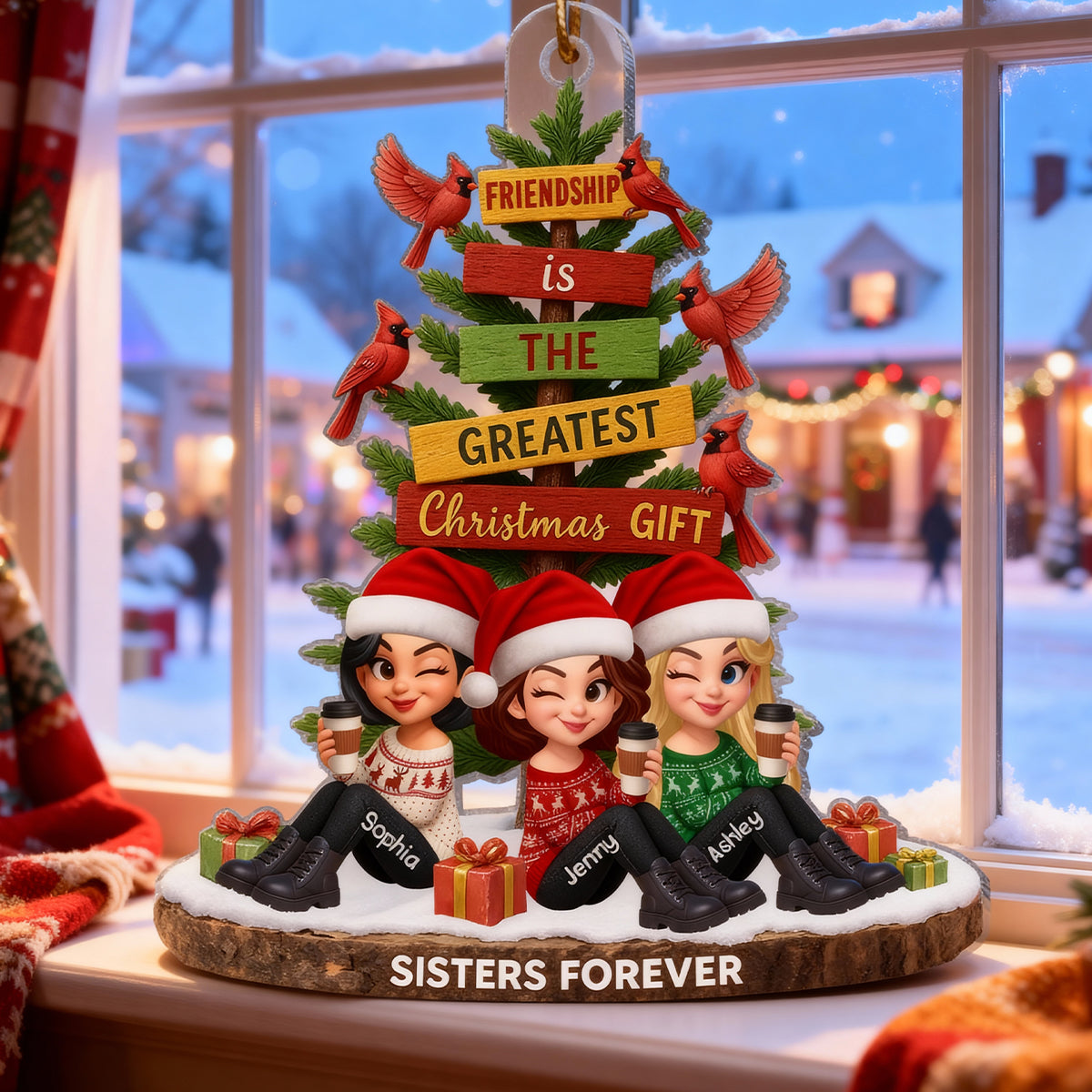Friendship Is The Greatest Christmas Gift - Personalized Acrylic Ornament - Christmas Gift for Besties