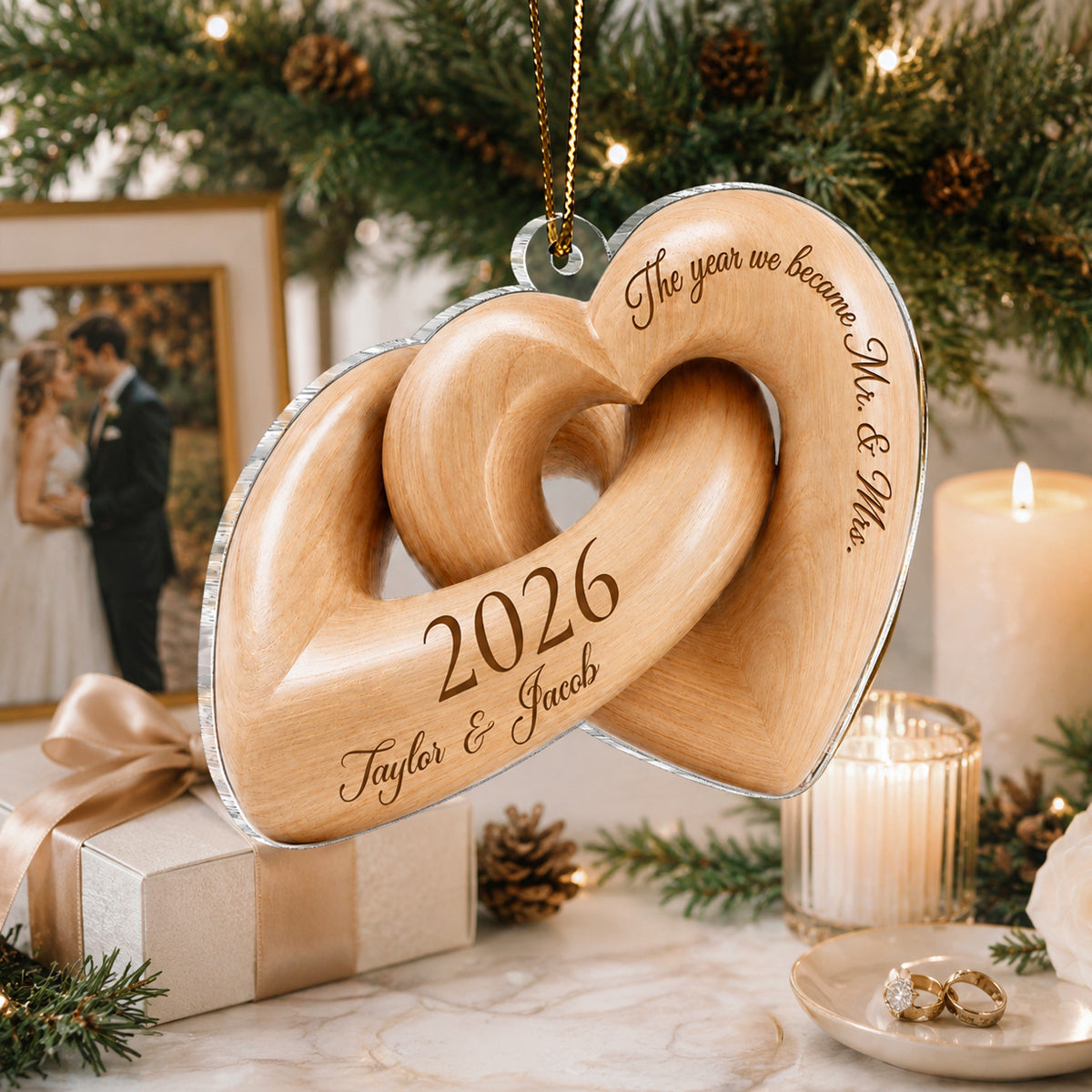 The Year We Became Mr. & Mrs. - Personalized Acrylic Ornament - Heartfelt Keepsake Gift for Her, for Him