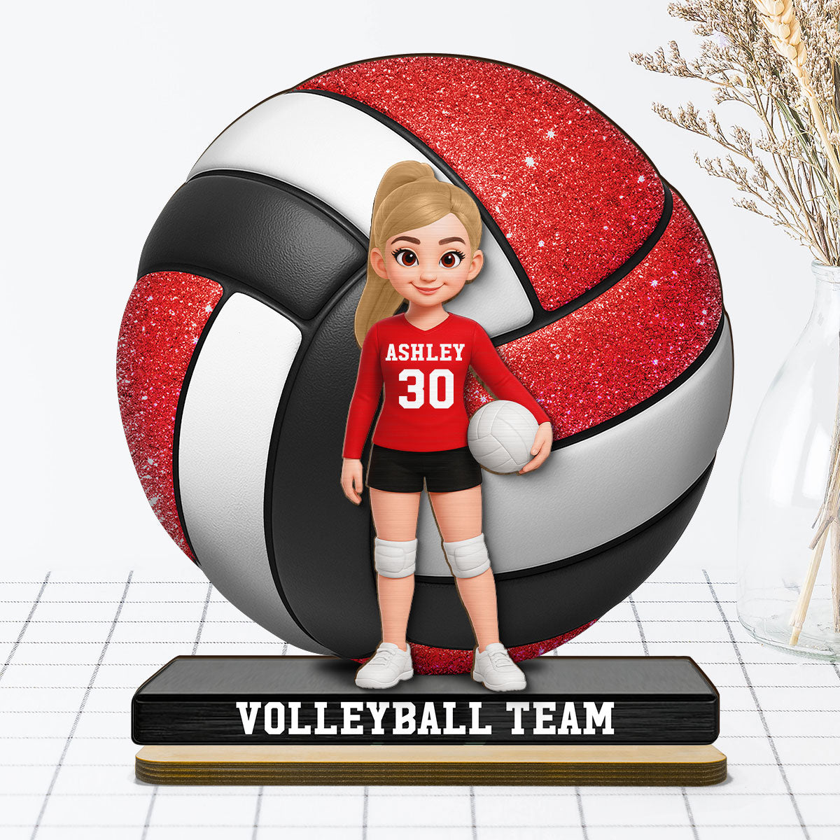 Proud Volleyball Player - Personalized 2-Layered Wooden Plaque - Gift For Volleyball Players, Volleyball Lovers
