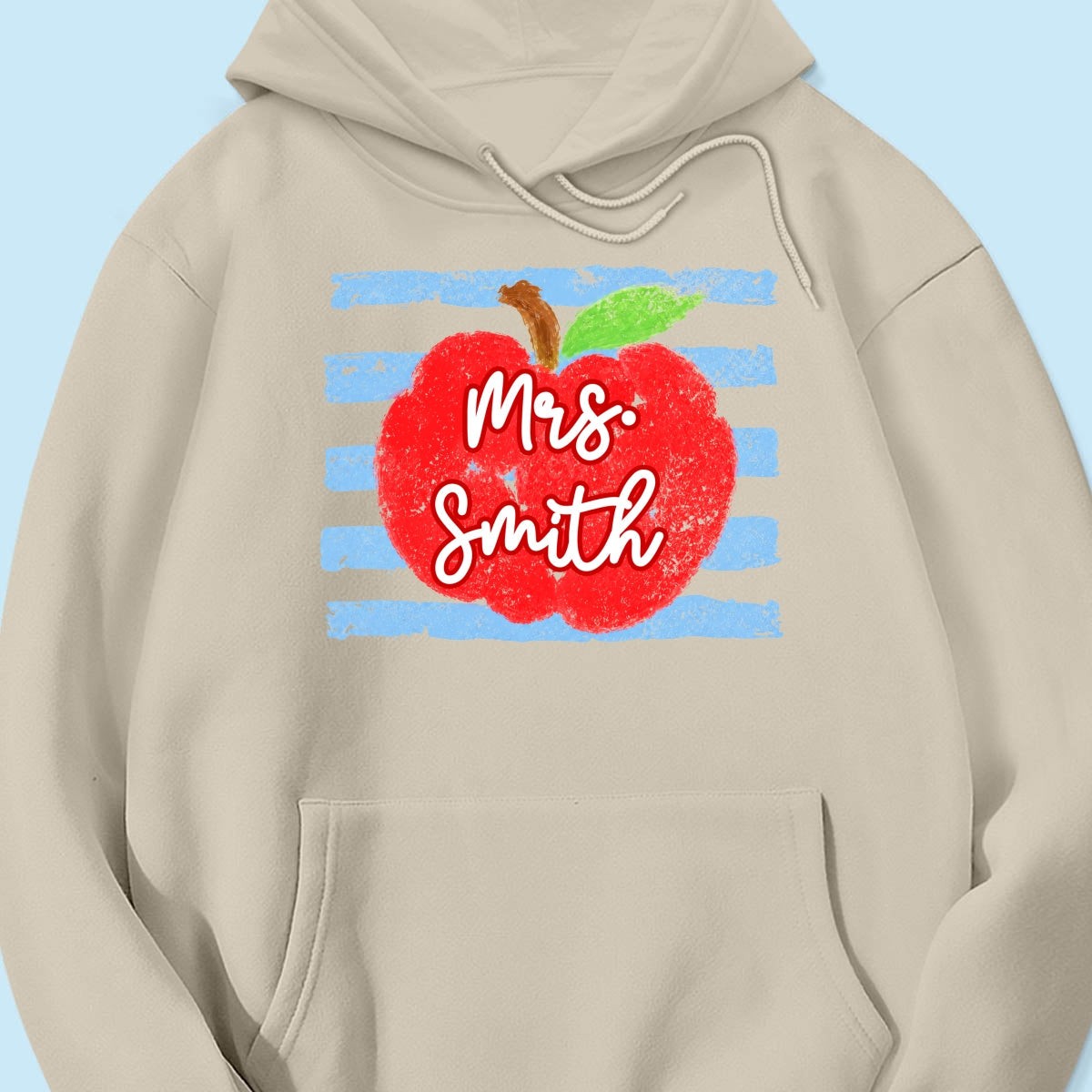 Coastal Apple Pencil Stripes - Personalized Shirt - Back To School Gift For Teacher