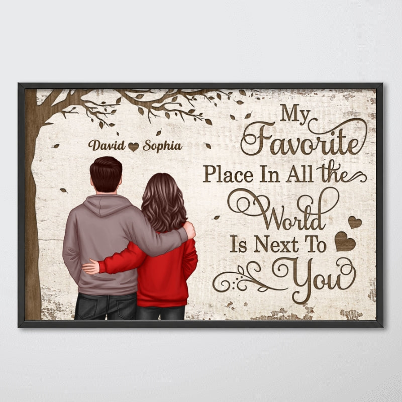 Favorite Place In The World Couple Back View Personalized Poster, Gift For Him, For Her