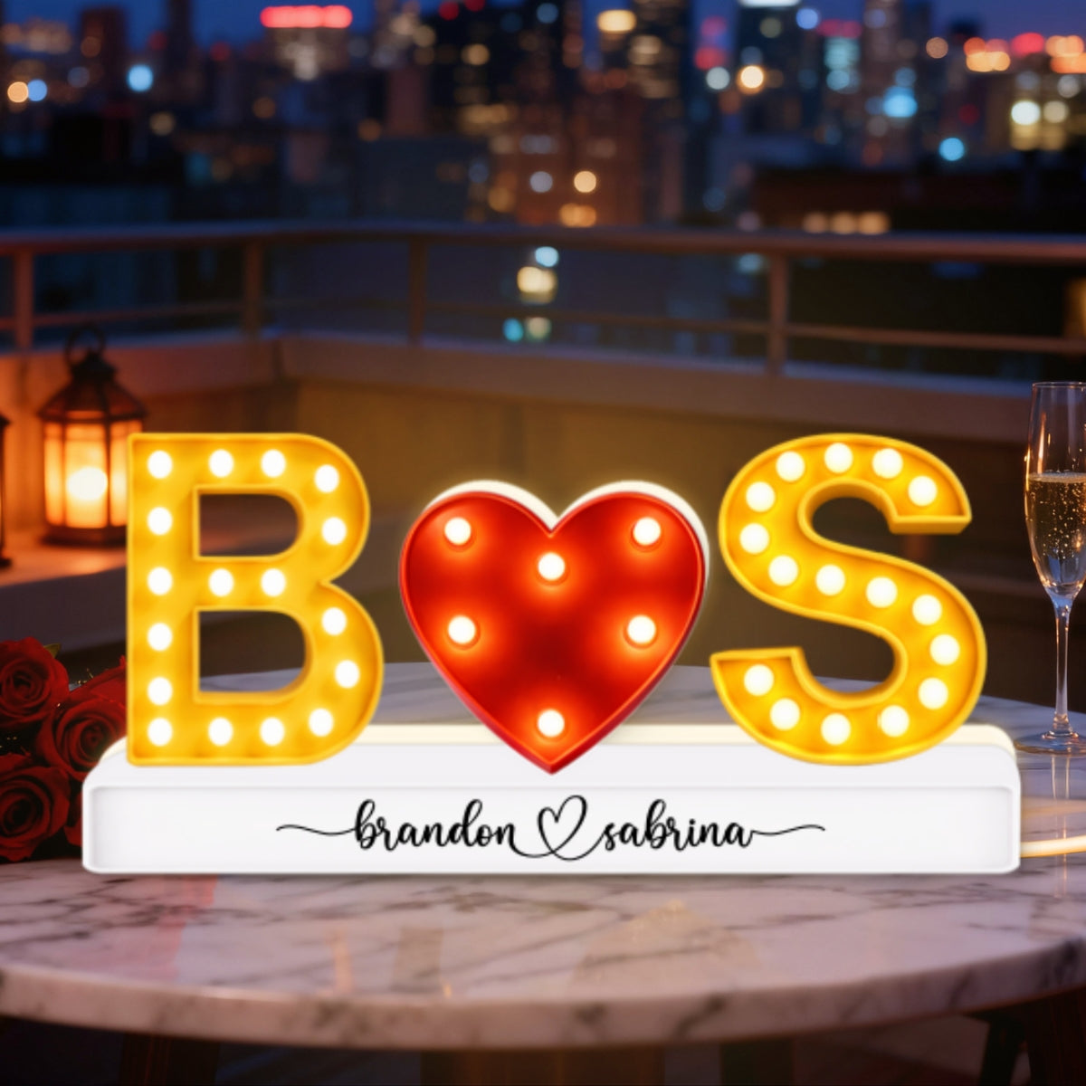 Eternal Love Couple Initials - Personalized Light Box - Heartfelt Valentine's Day Gift, Anniversary Gift For Couple, For Him, For Her