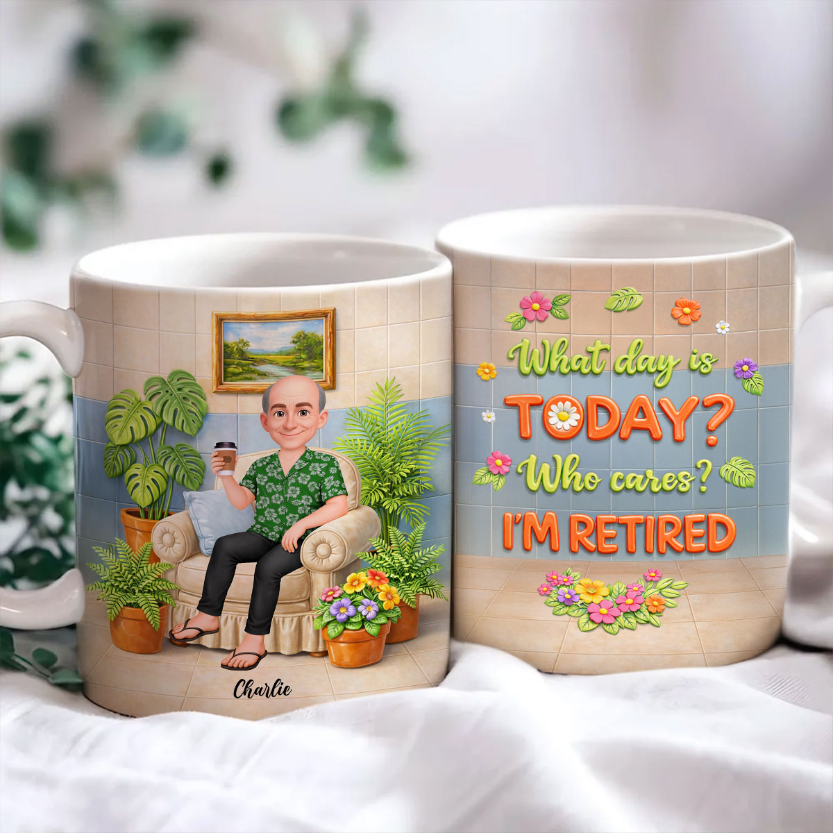 What Day Is Today? Who Cares? I'm Retired - Personalized Mug - Gift For Grandma, Grandpa, Mom, Dad