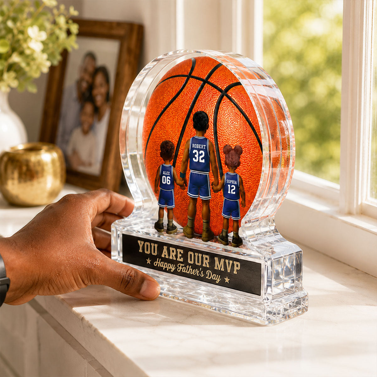 Basketball No 1 Dad Legend You Are Our MVP - Personalized Acrylic Block Plaque -  Gift For Dad, Husband, Basketball Fans