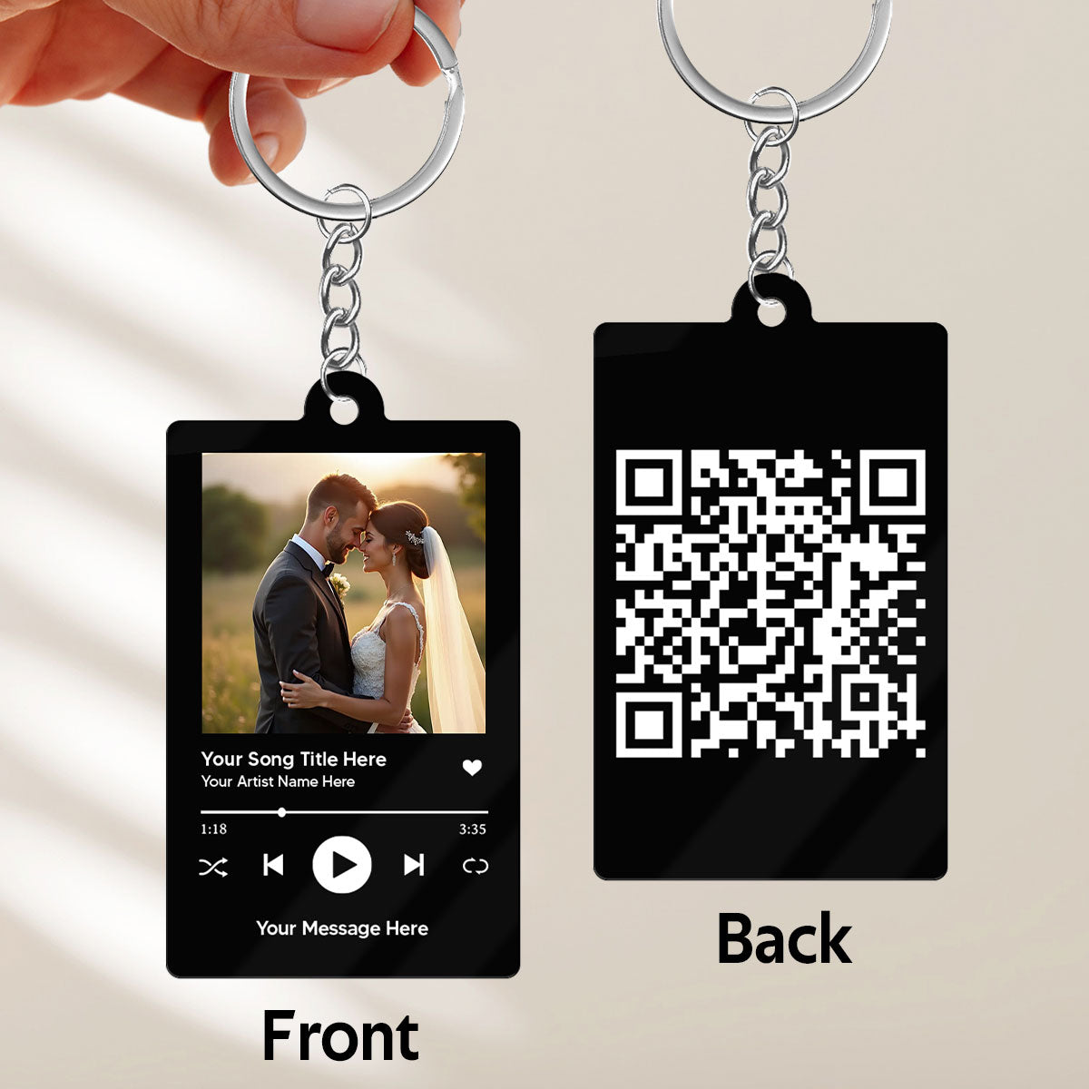 Custom Your Favorite Song - Personalized Acrylic Keychain -Sentimental Valentine's Day Gift for her, for him