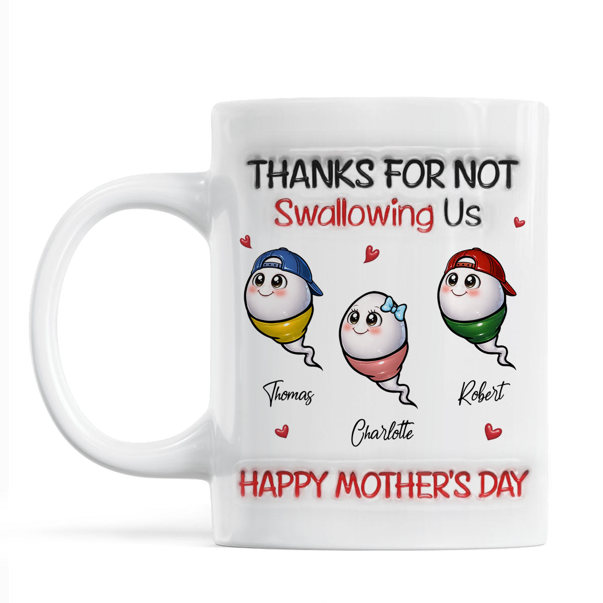 Little Cute Kids Thanks For Not Swallowing Us - Personalized Mug - Funny Mother's Day Gift For Mom