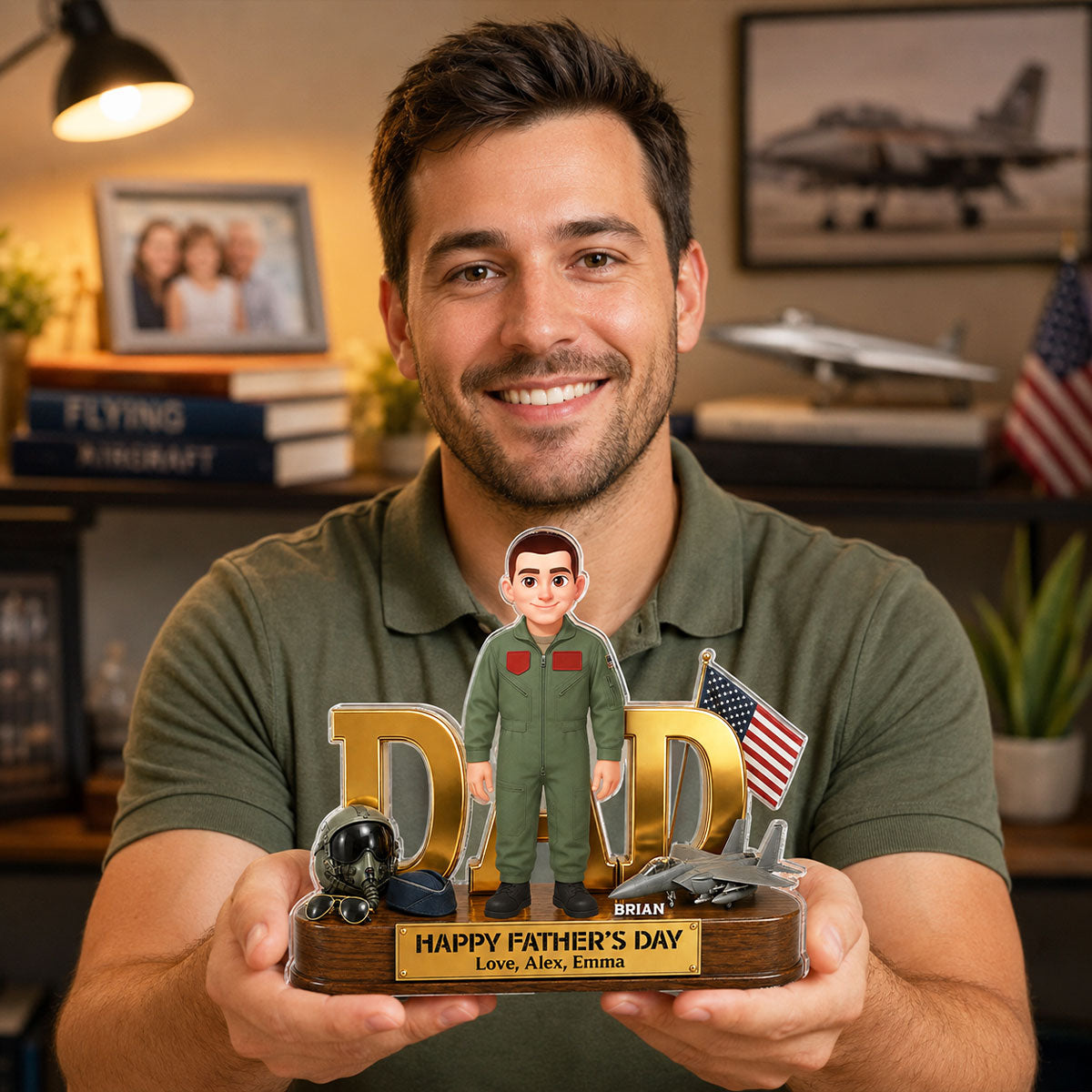 Proud American Air Force Dad You Are Our Hero - Personalized Acrylic Block Plaque -  Gift For Dad