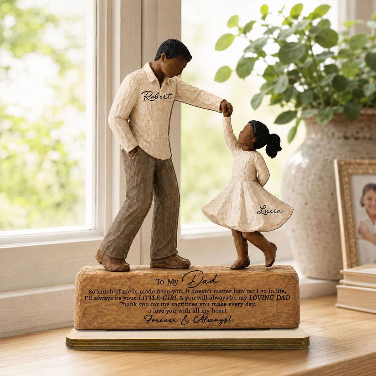 I Will Always Be Your Little Girl Father & Daughter Dancing 2D Flat Printed - Personalized 2-Layered Wooden Plaque - Sentimental  Gift For Dad From Daughter