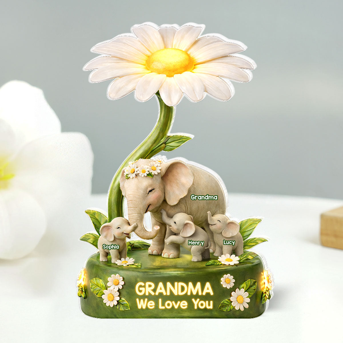 Grandma We Love You - Personalized Acrylic Block Plaque - Gift For Mom, Grandma