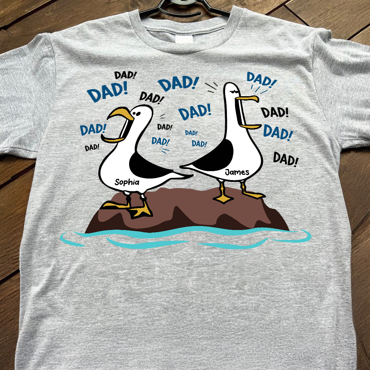 Seagull Dad! Dad! Dad! - Personalized Shirt - Funny Father's Day Gift For Dad, Husband