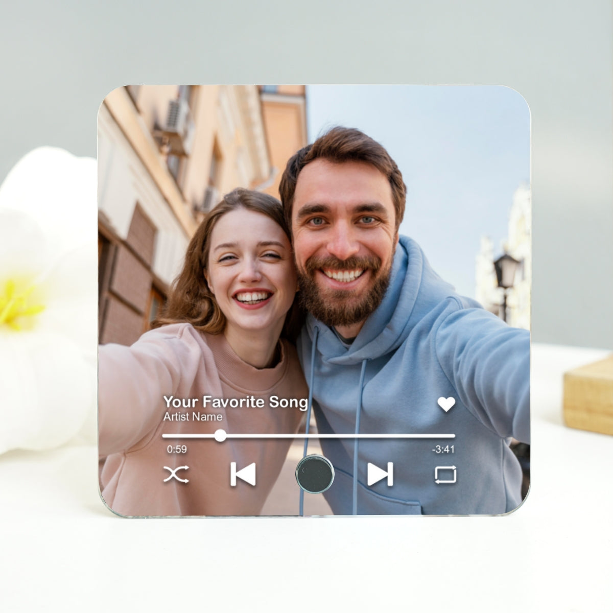 Custom Photo Music Box - Personalized Music Magnet - Anniversary Gifts, Valentine's Day Gift for her, for him