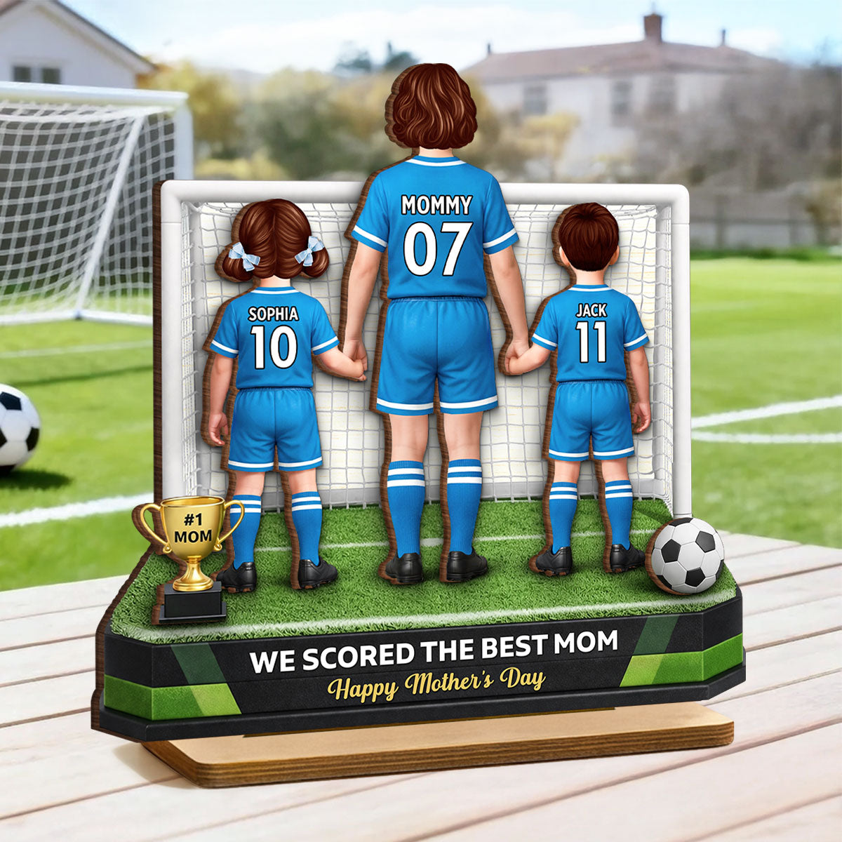 We Scored The Best Mom Soccer - Personalized 2-Layered Wooden Plaque - Mother's Day Gift For Soccer Mom