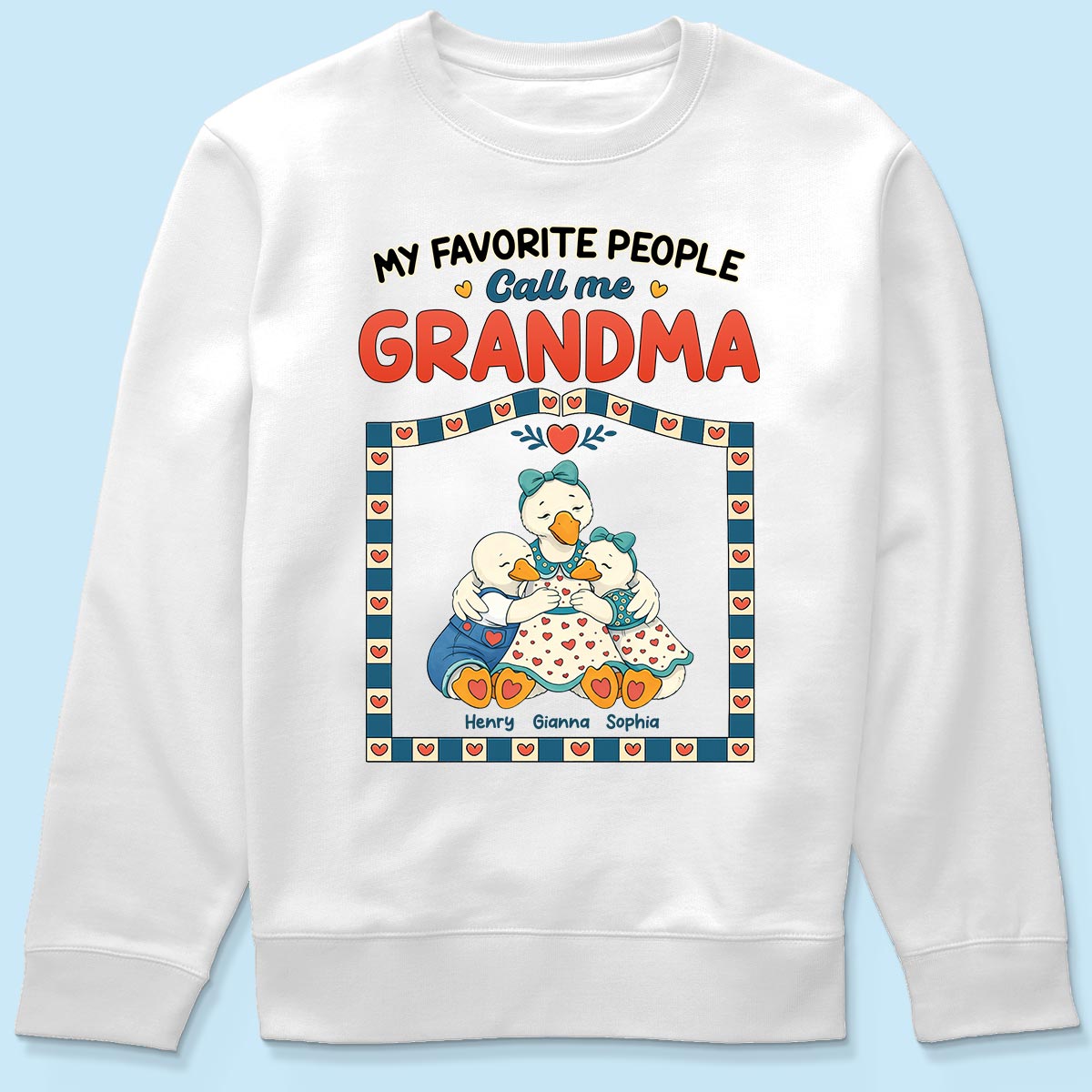 Old School Vintage Grandma Goose - Personalized Shirt - Gift For Grandma