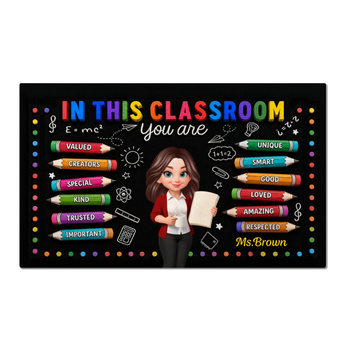 In This Class You're Better - Personalized Doormat - Back To School Gift For Teacher, Classroom Decors